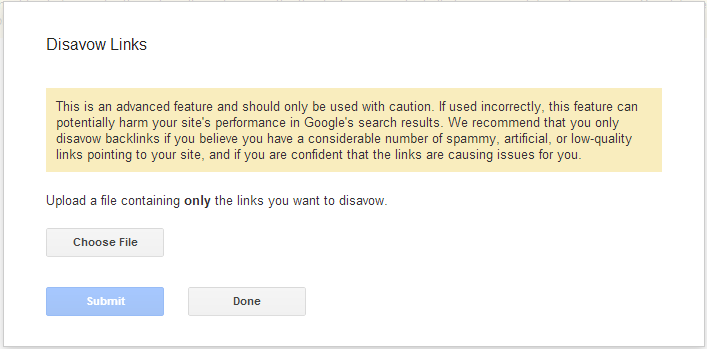 Instructions for the Google Disavow Tool