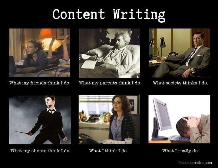 Content Writing Meme with six slides