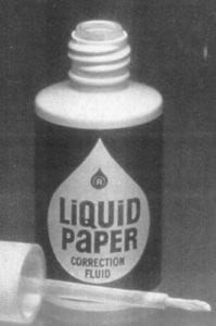 Black and white picture of Liquid Paper product