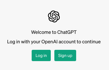 Screenshot of ChatGPT login page to help with Using AI as a Content Plan Generator