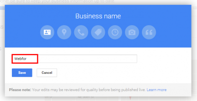 Business Name Entry Interface