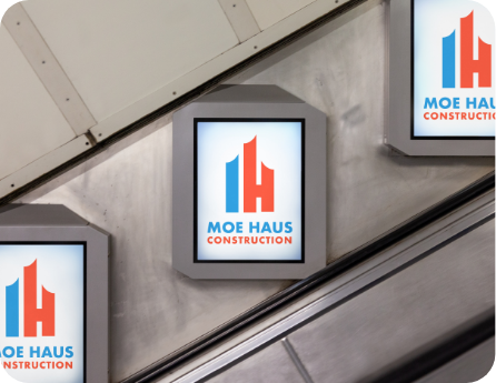 Moe Haus Construction Logo Design on Tablet