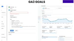 Google Analytics 3 (Universal analytics) goals report and setup screens