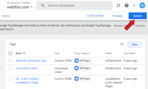 Google Tag Manager Form Fill Event Step 12 - Submit changes in GTM