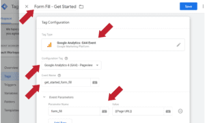 Google Tag Manager Form Fill Event Step 6 - Set up new form fill tag