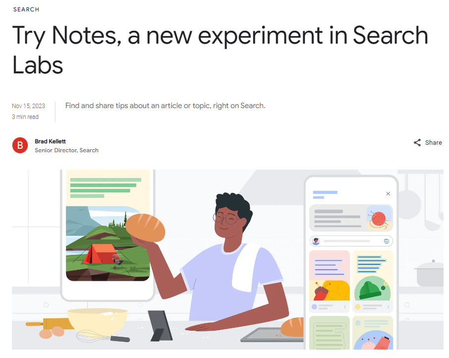 Notes in Google Search Labs