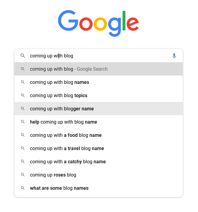 Screenshot of Google auto-filling a search box