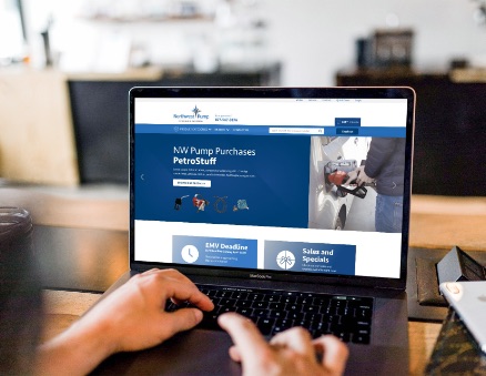 NW Pump E-commerce website design on laptop