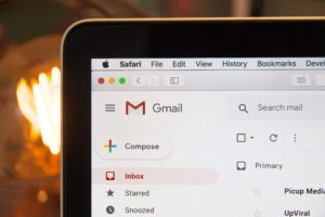 Closeup of Gmail inbox